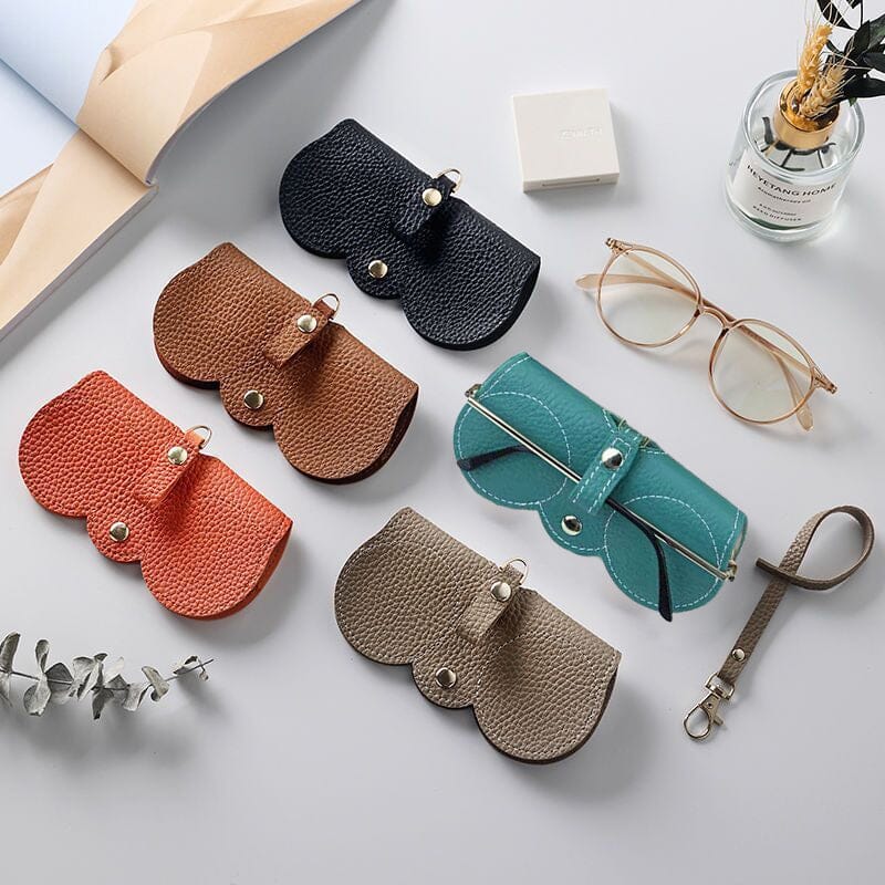 Fashion Soft Leather Sunglasses Case Portable Sunglasses Storage Bag