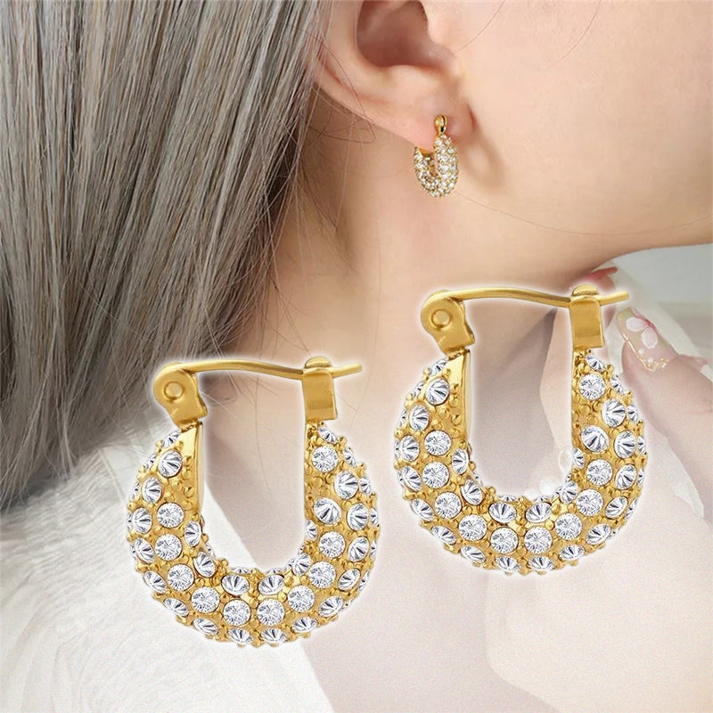 Little Fatty Diamond Hoop Earrings