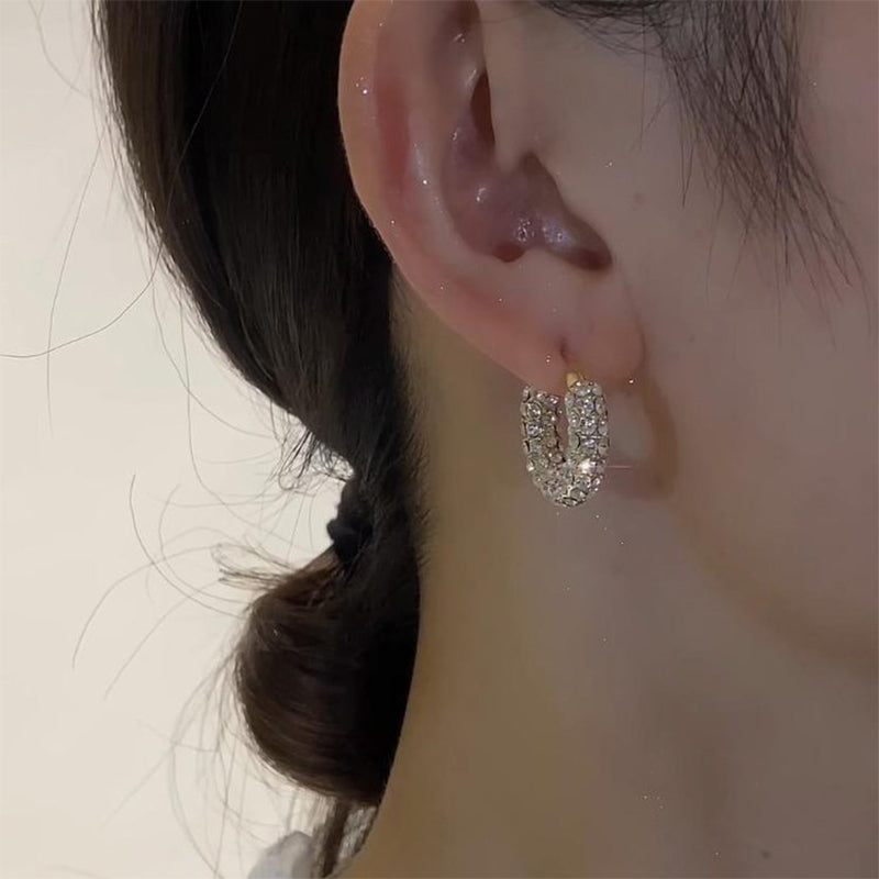 Little Fatty Diamond Hoop Earrings