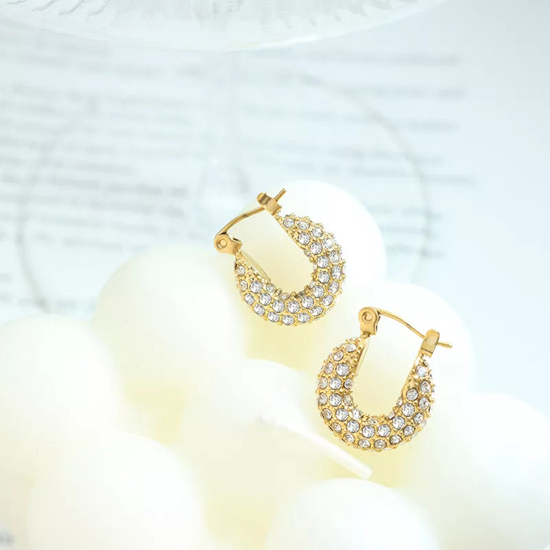 Little Fatty Diamond Hoop Earrings