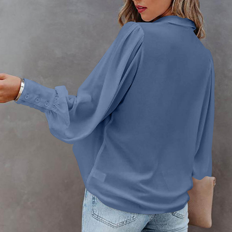 Balloon Sleeve Pleated Shirt