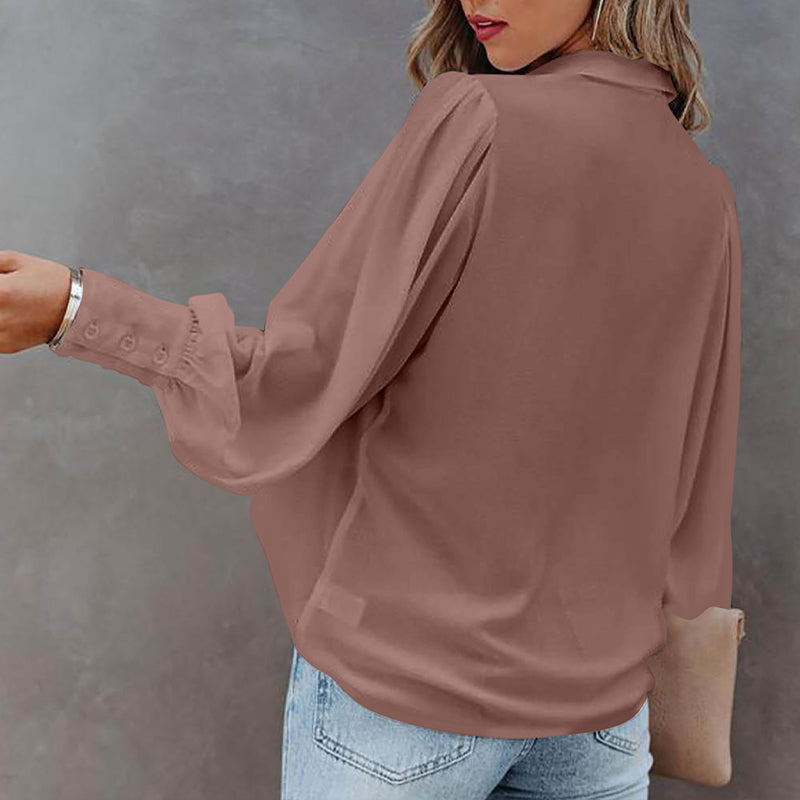 Balloon Sleeve Pleated Shirt