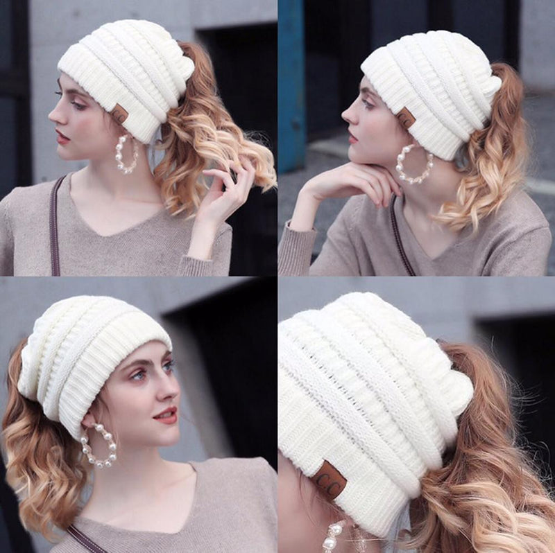 Soft Knit Ponytail Beanie