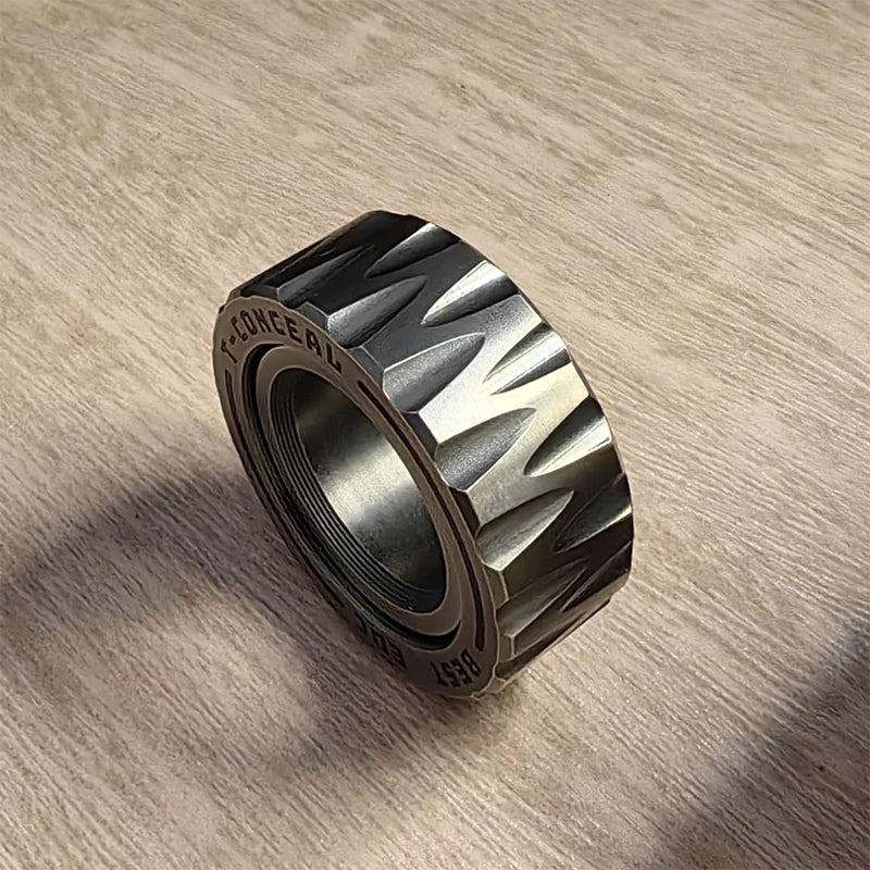 Dual Function Stainless Steel Motorcycle Tire Fidget Ring