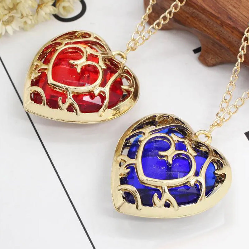 Cutout Heart Crystal Necklace