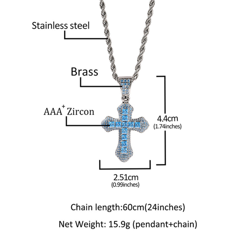 Hip Hop Zircon Cross Necklace