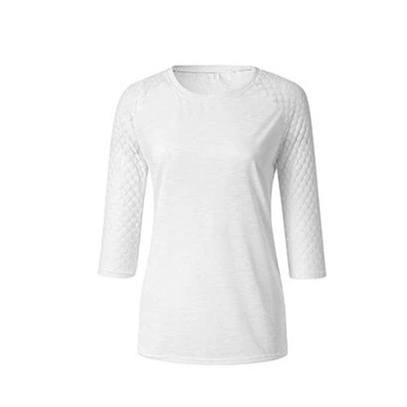 Lace Stitching Round Neck Cropped T-Shirt