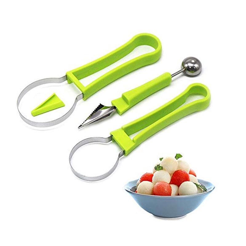 4 In 1 Stainless Steel Fruit Melon Baller Scooper Set