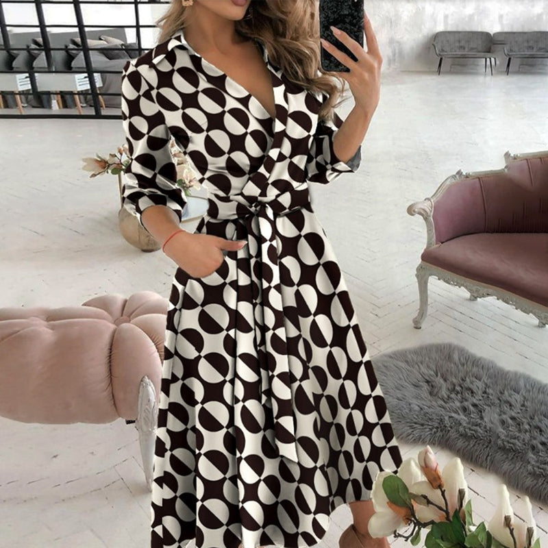 V-neck Printed Dress