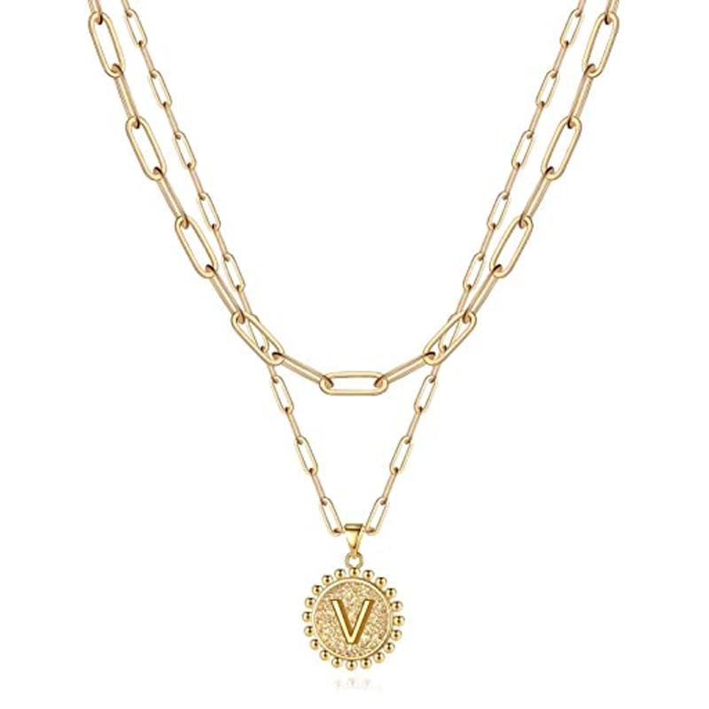 Gold Initial Necklaces for Women