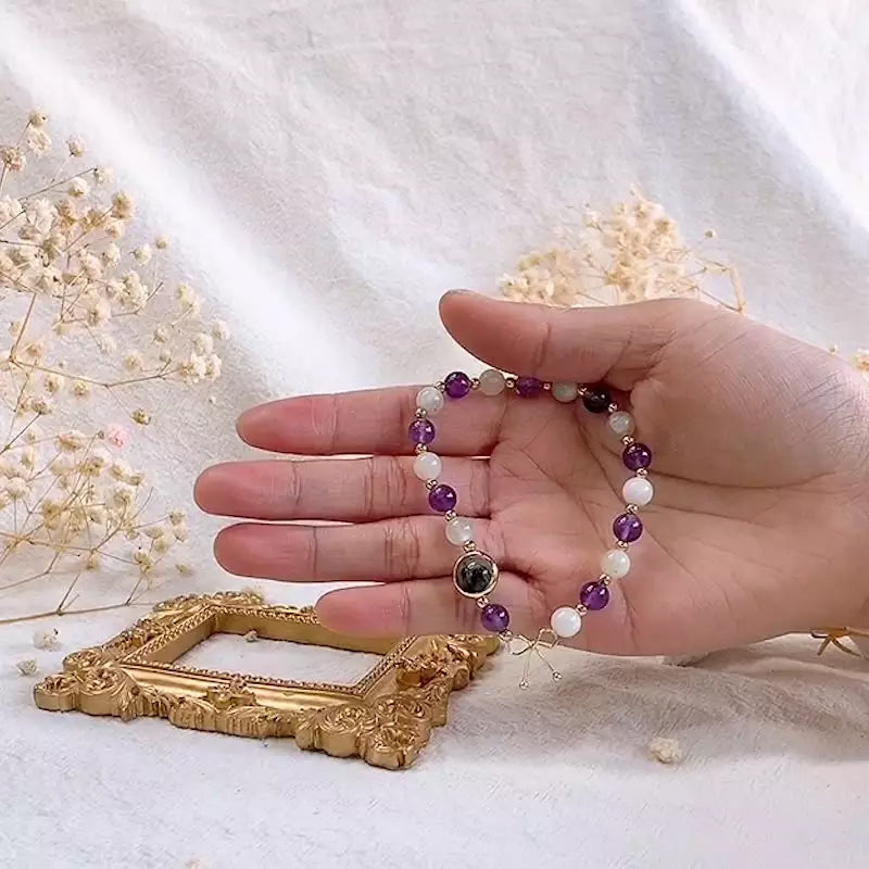 White Moonlight Amethyst Bracelet