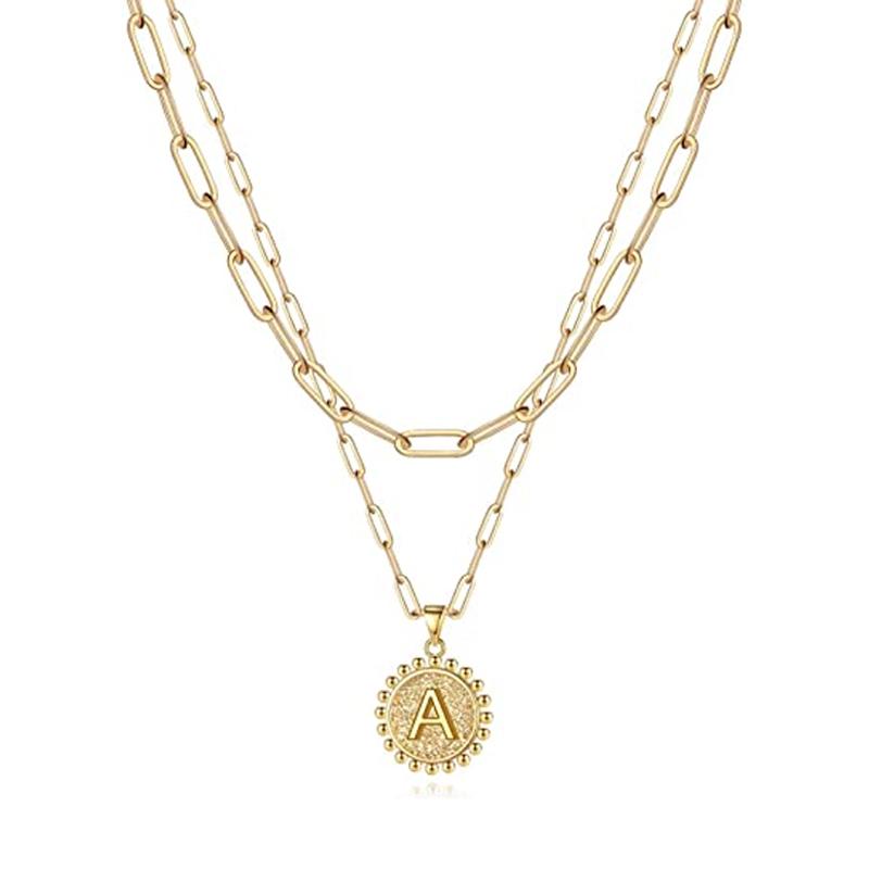 Gold Initial Necklaces for Women