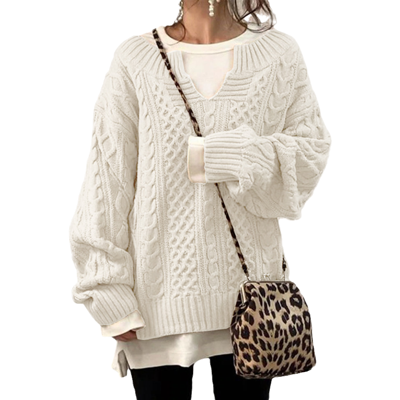 Slouchy Cable Knit Sweater