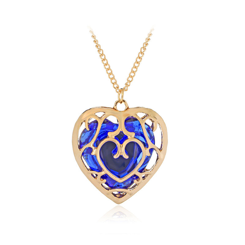 Cutout Heart Crystal Necklace