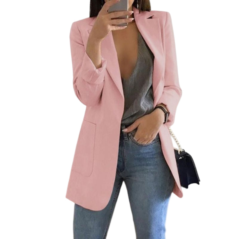 Women's Fashion Lapel Slim Cardigan Temperament Suit Jacket