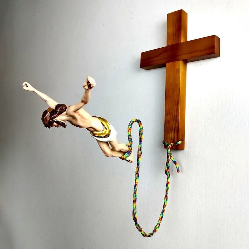 Bungee Jumping Jesus Religious Decoration