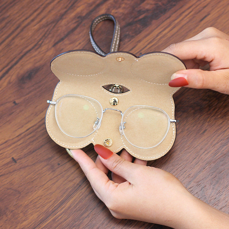 Fashion Soft Leather Sunglasses Case Portable Sunglasses Storage Bag