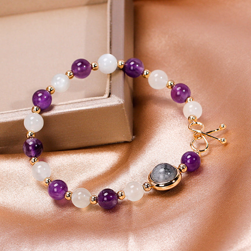 White Moonlight Amethyst Bracelet