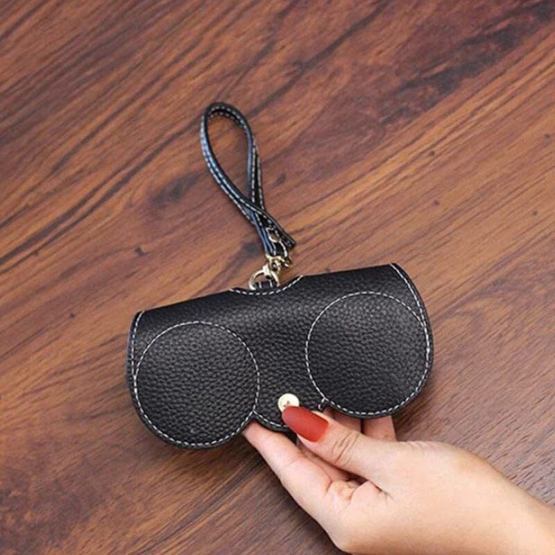 Fashion Soft Leather Sunglasses Case Portable Sunglasses Storage Bag