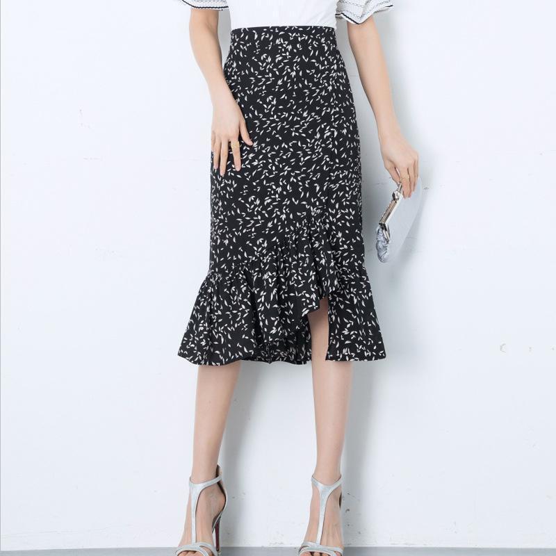 Women's Floral Irregular Fishtail Skirt