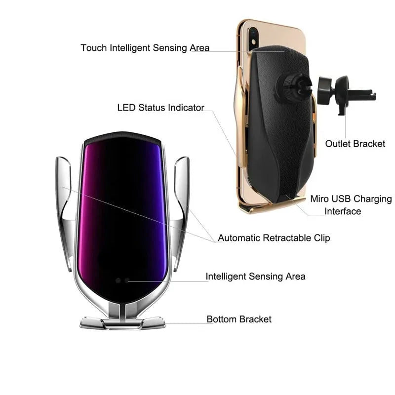 Wireless Charging Car Mute Mobile Phone Bracket