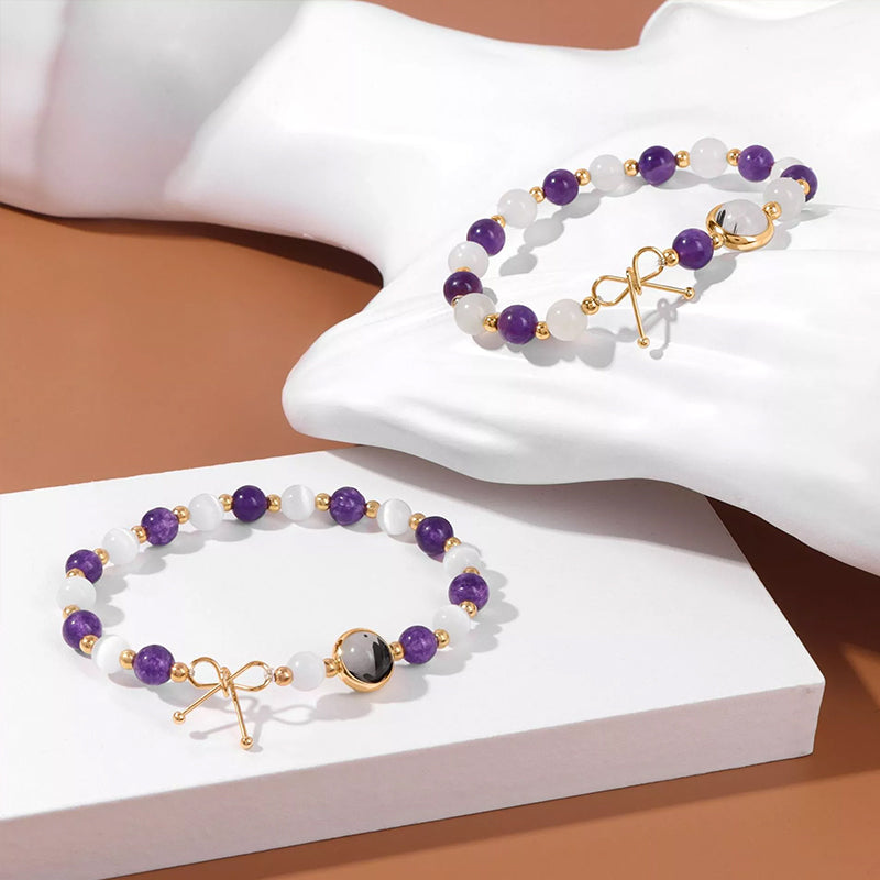 White Moonlight Amethyst Bracelet