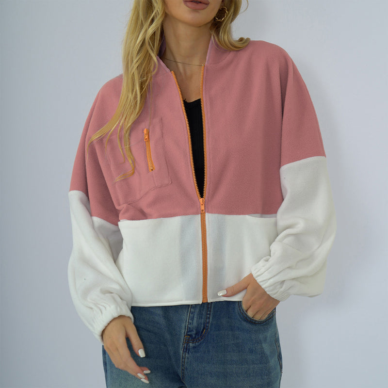 Multicolor Panel Fleece Jacket