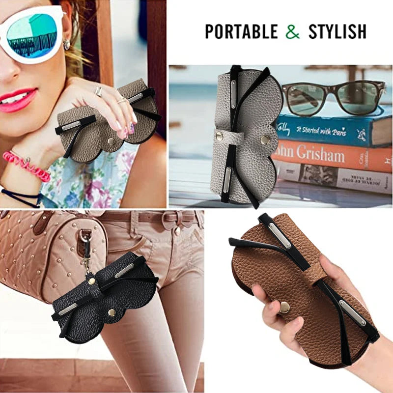 Fashion Soft Leather Sunglasses Case Portable Sunglasses Storage Bag