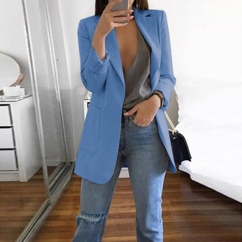 Women's Fashion Lapel Slim Cardigan Temperament Suit Jacket