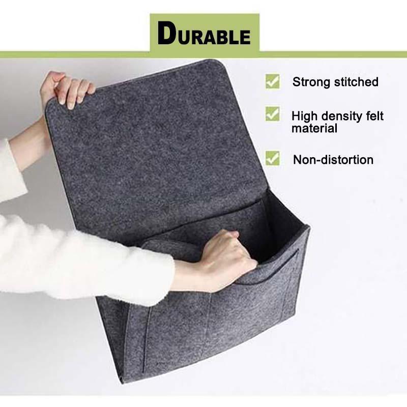 Sofa Bedside Felt Storage Bag with Pockets Hanging Organizer