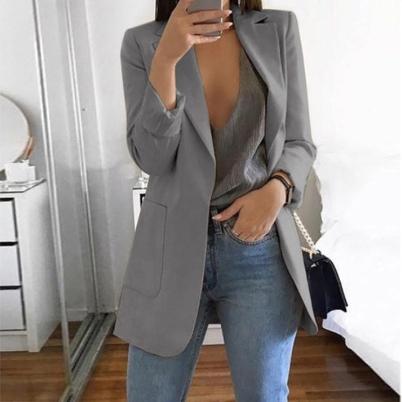 Women's Fashion Lapel Slim Cardigan Temperament Suit Jacket