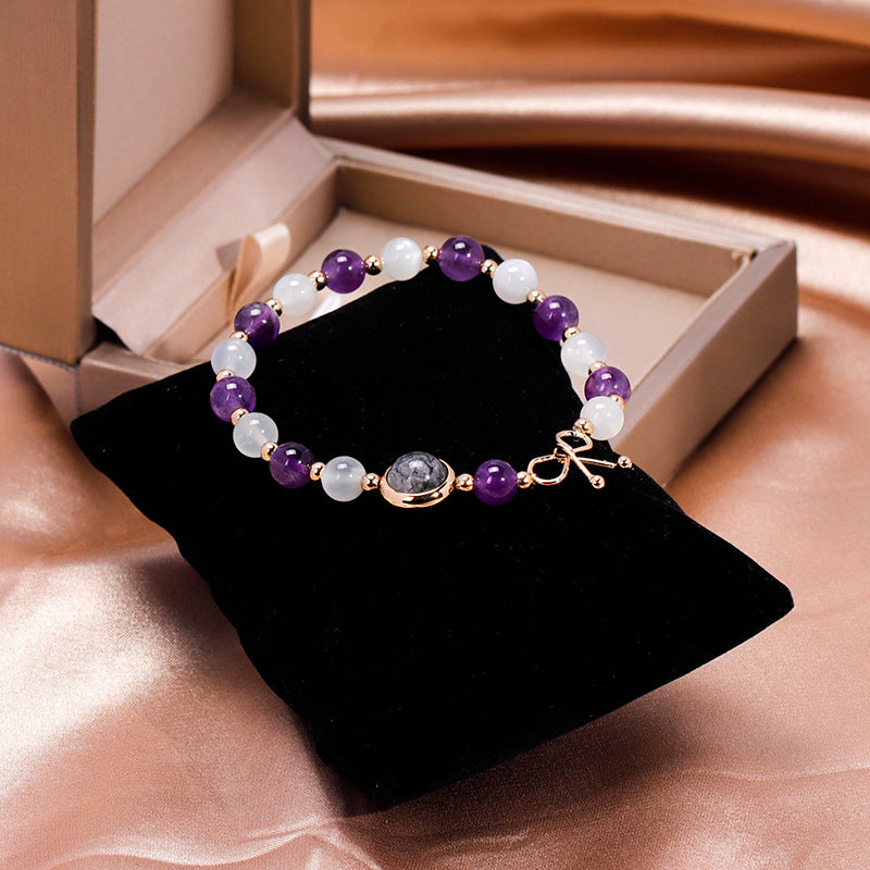 White Moonlight Amethyst Bracelet