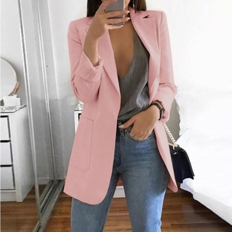 Women's Fashion Lapel Slim Cardigan Temperament Suit Jacket