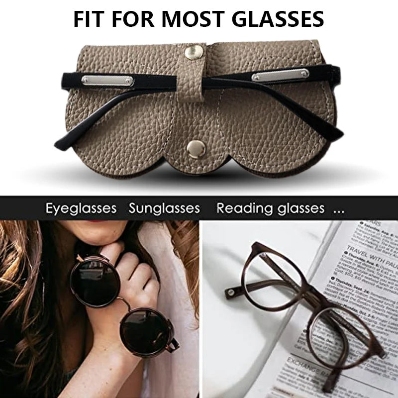 Fashion Soft Leather Sunglasses Case Portable Sunglasses Storage Bag