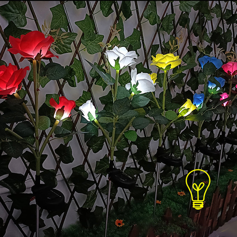 3LED Solar Rose Flower Light