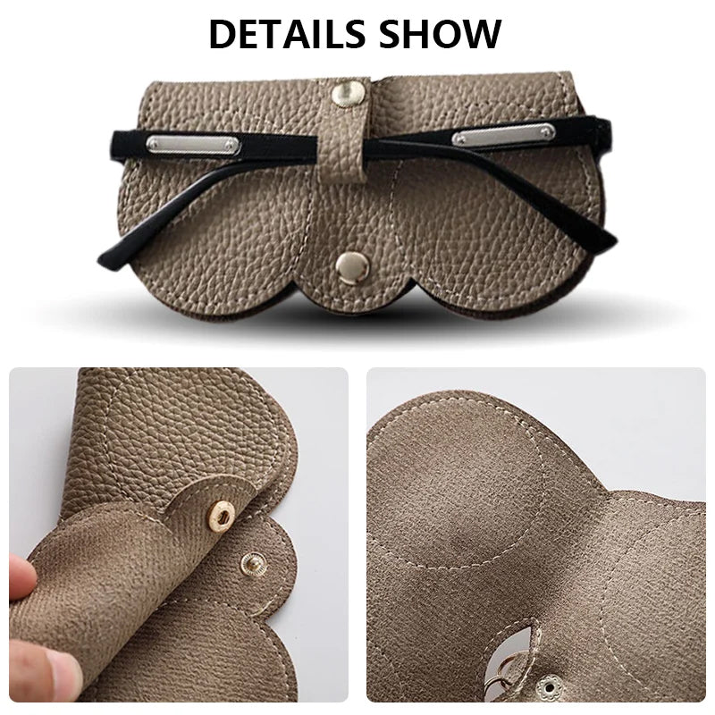 Fashion Soft Leather Sunglasses Case Portable Sunglasses Storage Bag