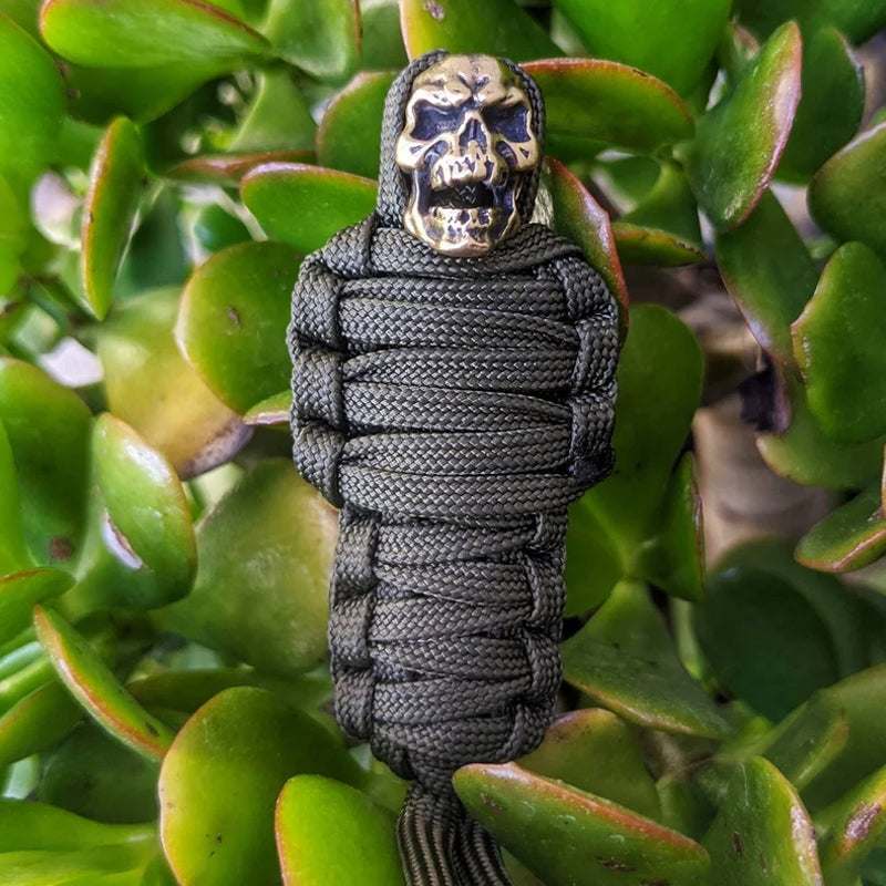 Paracord Keychain Mummy Brass Skull