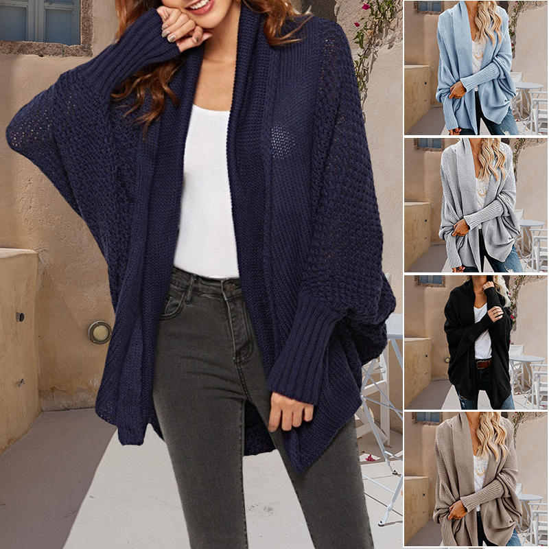 Solid Color Knit Cardigan