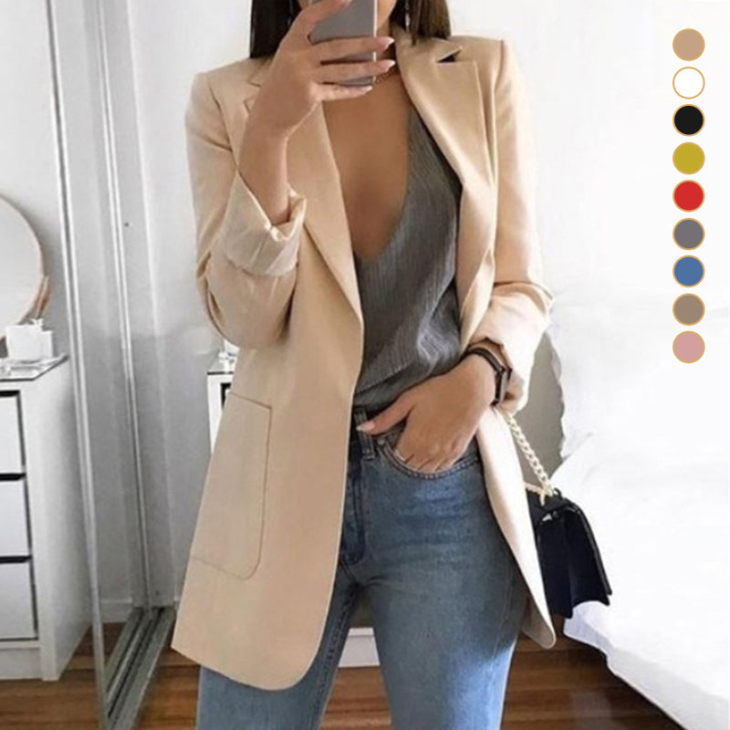 Women's Fashion Lapel Slim Cardigan Temperament Suit Jacket