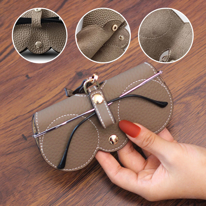 Fashion Soft Leather Sunglasses Case Portable Sunglasses Storage Bag