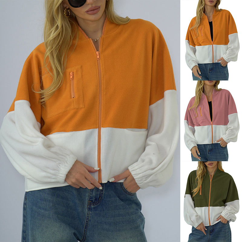 Multicolor Panel Fleece Jacket