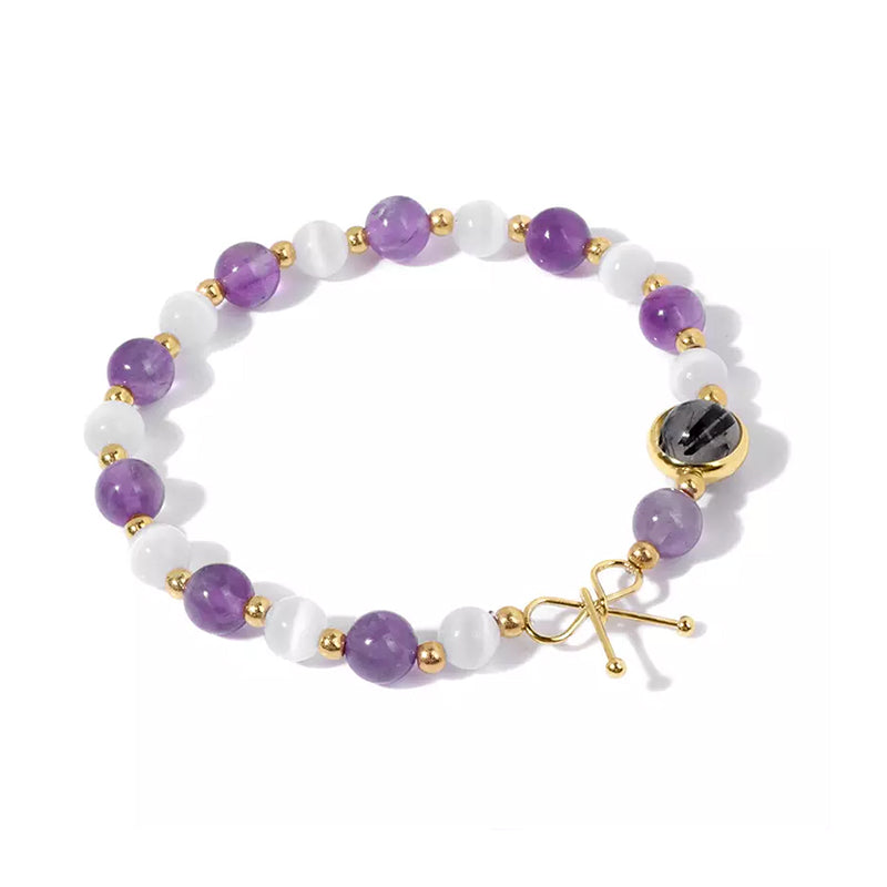 White Moonlight Amethyst Bracelet