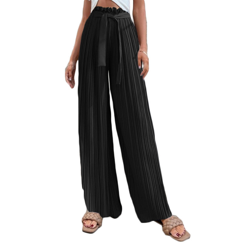 Ruffled Wide-leg Trousers