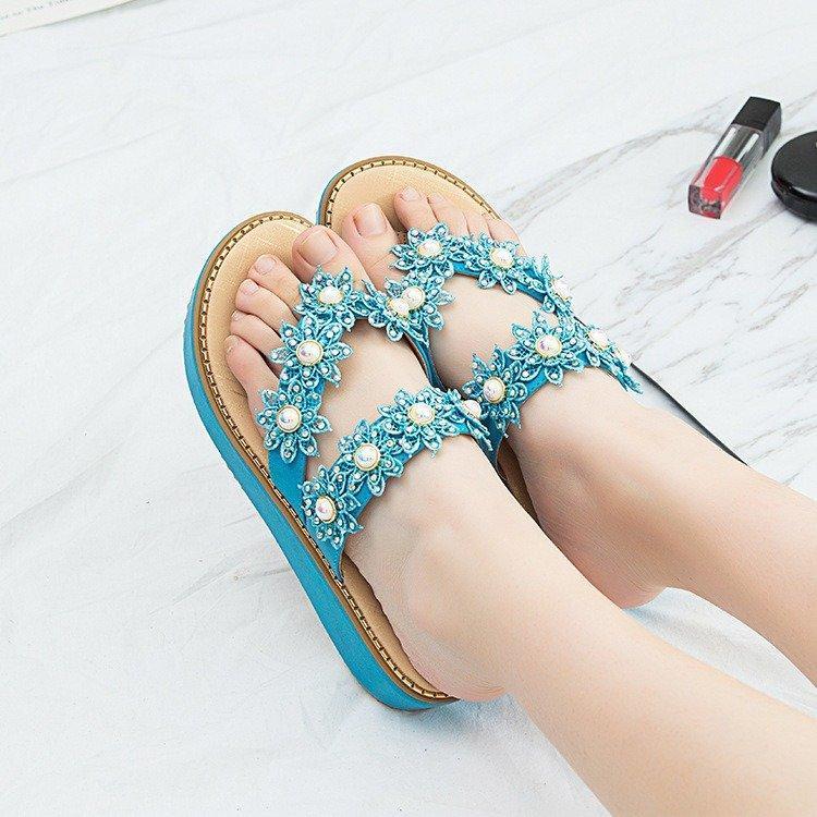 Women's Bohemian Sparkle Bling Flip Flops