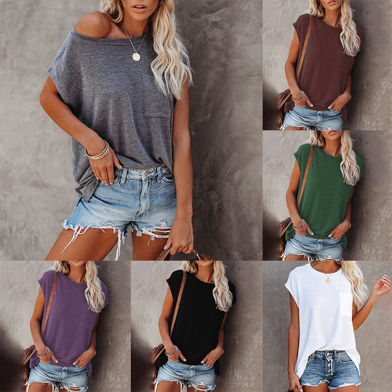 Women's Casual Short Sleeve Off Shoulder Oversized T Shirt