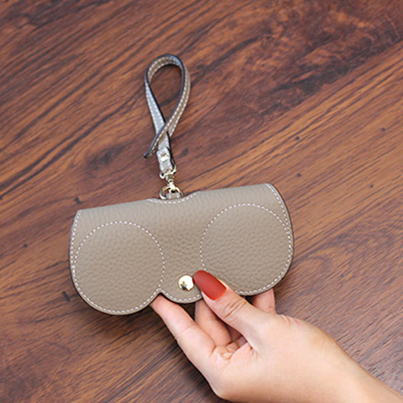 Fashion Soft Leather Sunglasses Case Portable Sunglasses Storage Bag