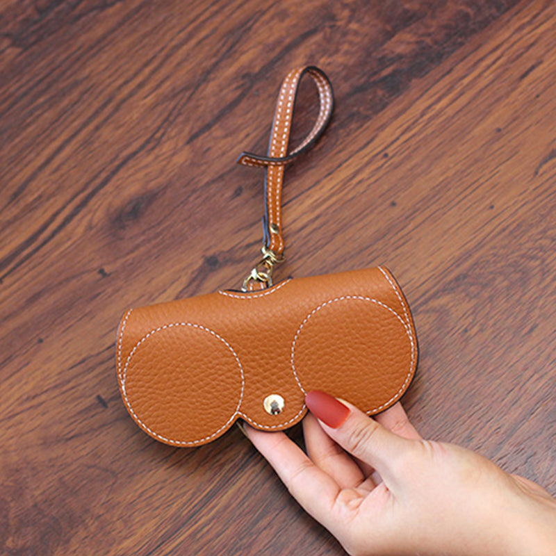 Fashion Soft Leather Sunglasses Case Portable Sunglasses Storage Bag